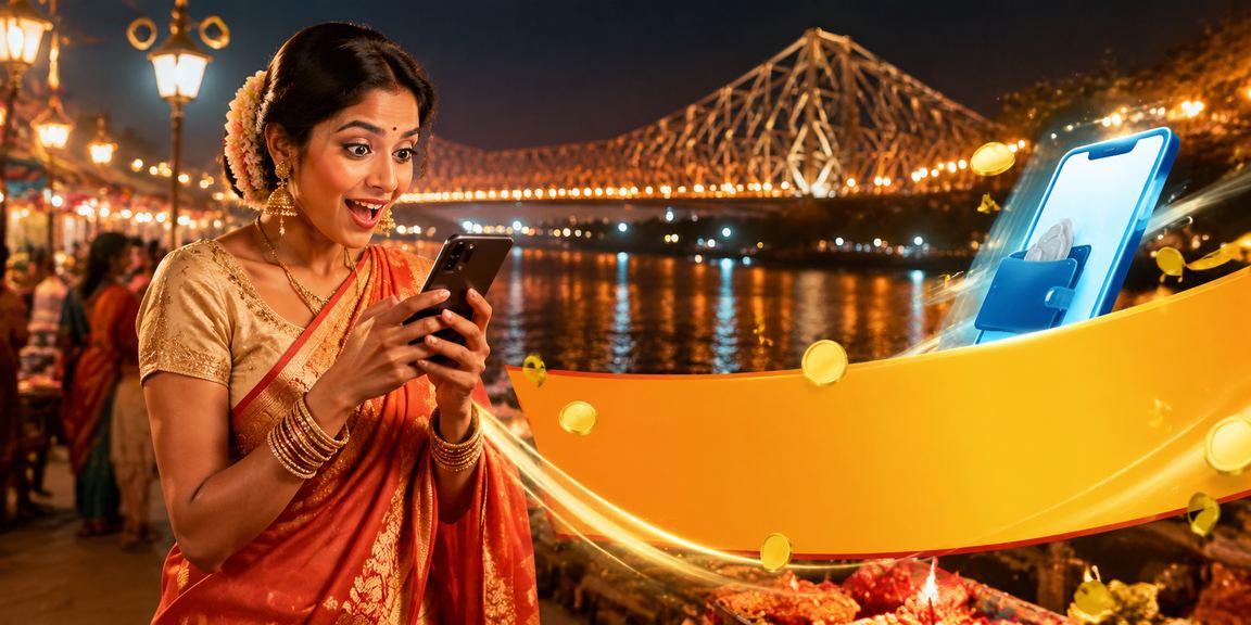 Night market near Howrah Bridge with cashback promotions